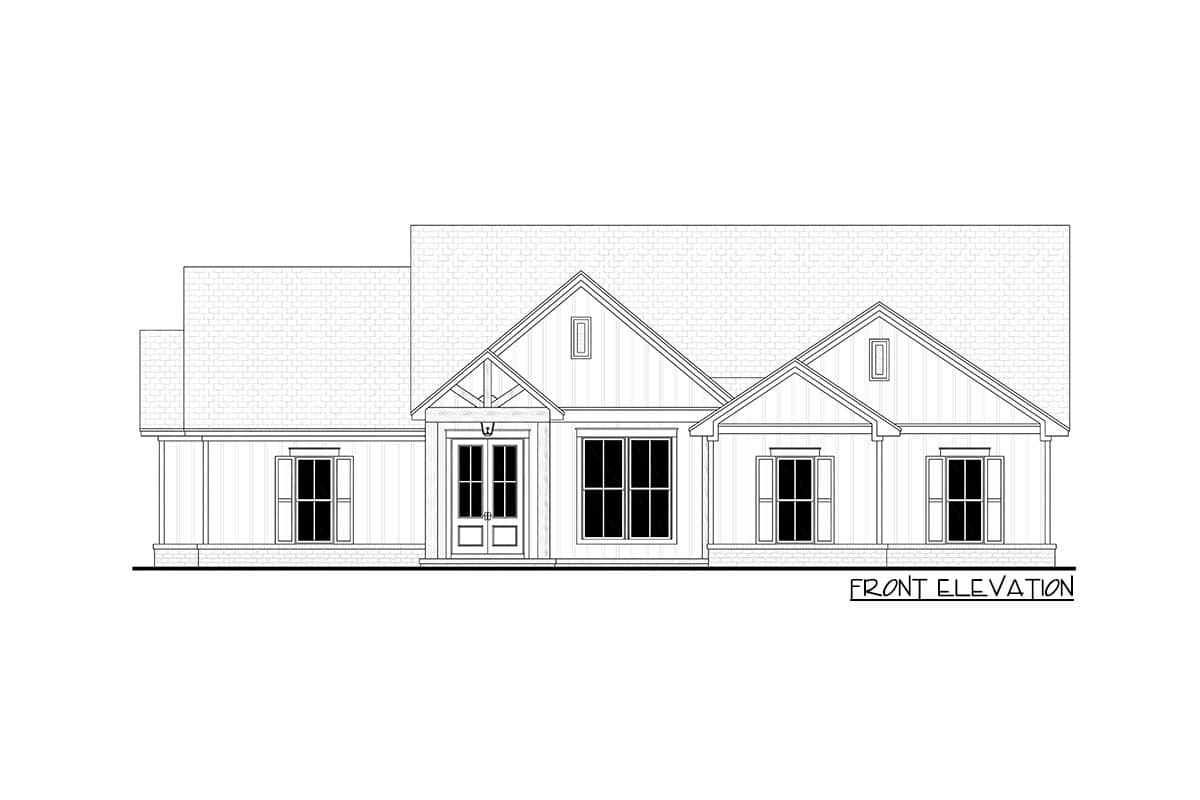 Plan 51833HZ: One-Story New American House Plan with Split Bedroom Layout - 1992 Sq Ft - Image #5 - New American, Ranch, Southern