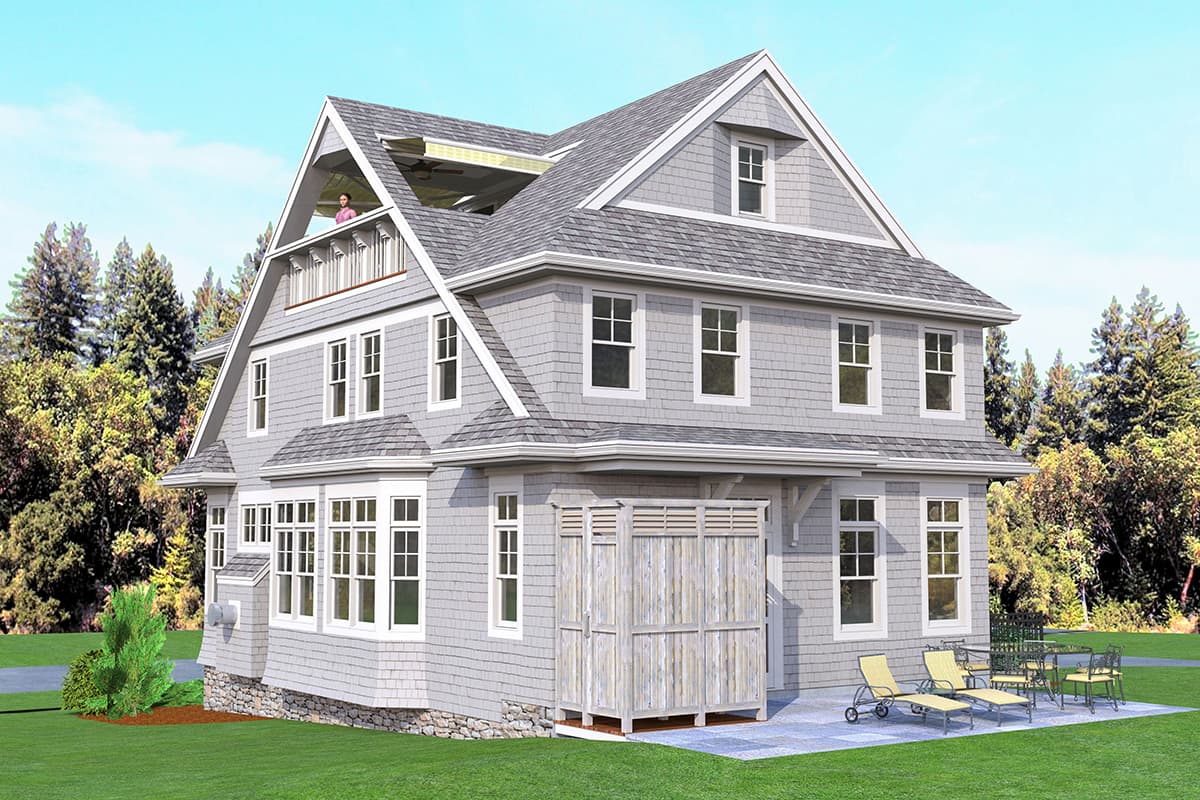 Plan 654003KNA: Exclusive Shingle House Plan with Optional Lower Level Apartment - Image #8 - Coastal, Shingle, Vacation