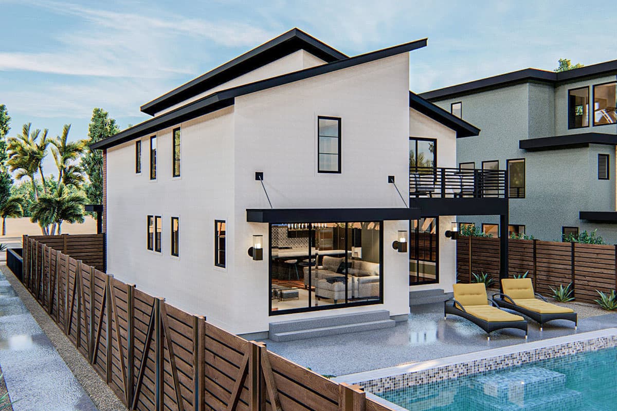 Plan 62860DJ: Narrow Lot Modern Coastal House Plan - Image #4 - Coastal, Contemporary, Modern
