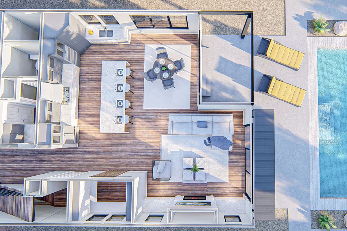 Plan 62860DJ: Narrow Lot Modern Coastal House Plan - Image #8 - Coastal, Contemporary, Modern
