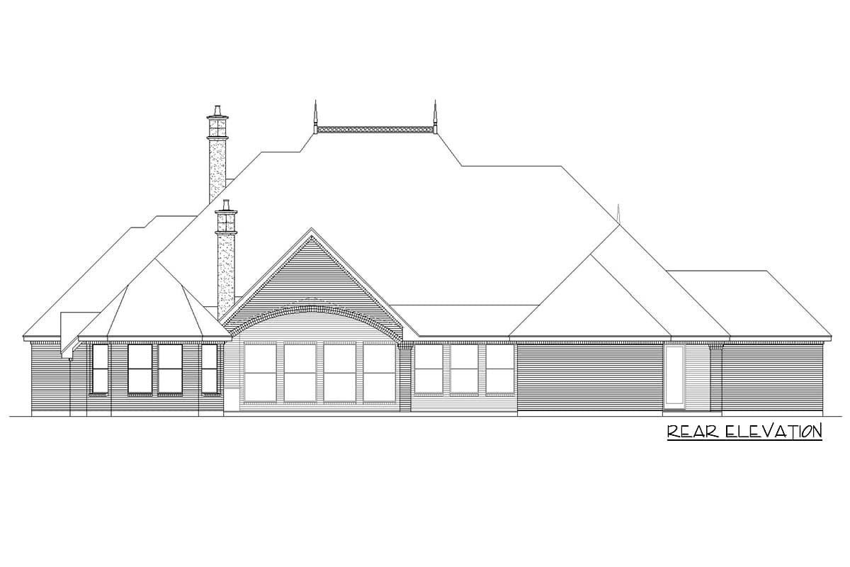 Plan 36595TX: 4-Bed European Home Plan with Upstairs Bonus Room - Image #5 - European, French Country