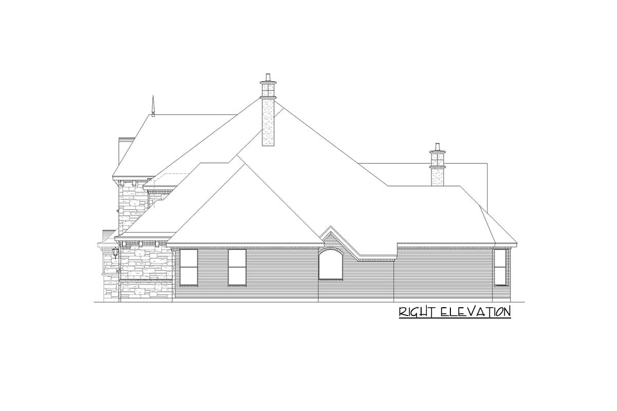 Plan 36595TX: 4-Bed European Home Plan with Upstairs Bonus Room - Image #6 - European, French Country