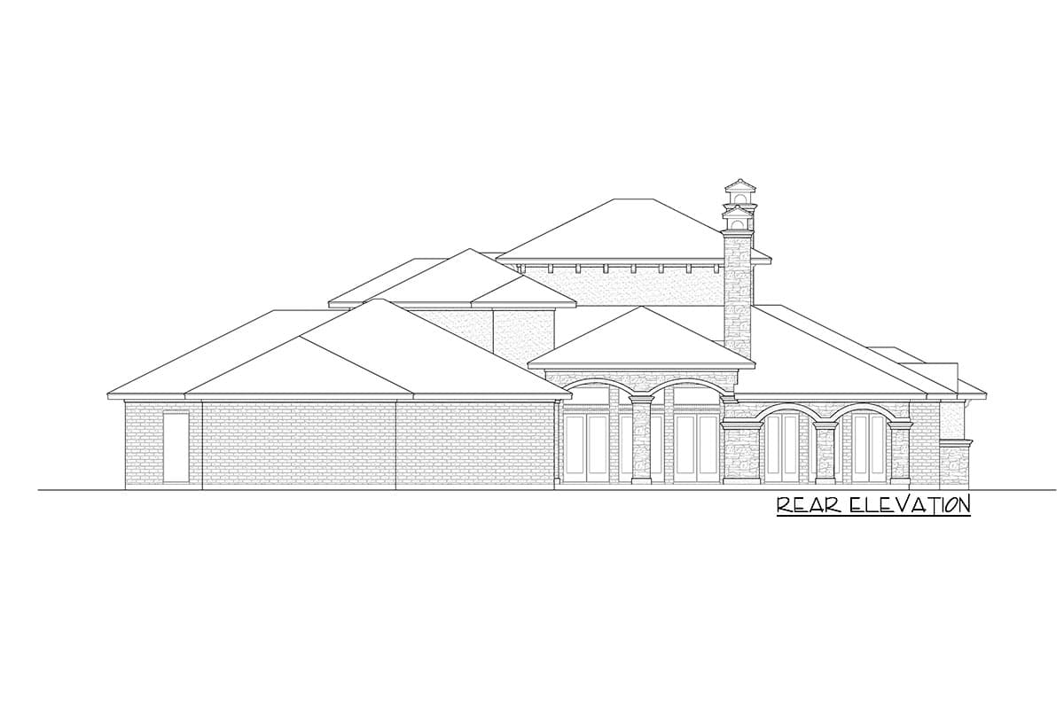 Plan 36602TX: Spacious 5-Bed House Plan with Parking Courtyard - 5443 Sq Ft - Image #6 - European, Mediterranean, Spanish, Tuscan