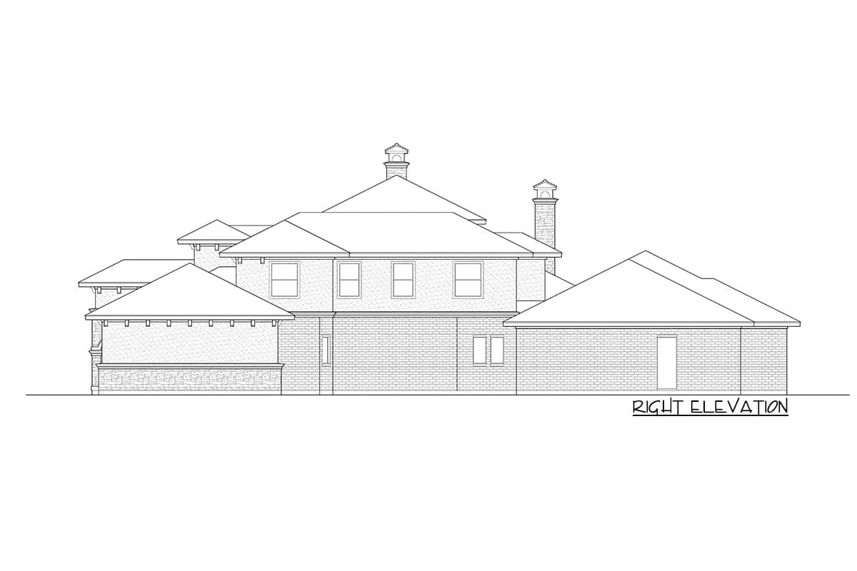 Plan 36602TX: Spacious 5-Bed House Plan with Parking Courtyard - 5443 Sq Ft - Image #5 - European, Mediterranean, Spanish, Tuscan
