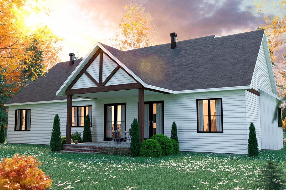 Plan 22571DR: Split Bedroom New American House Plan with 2-Car Garage - Image #12 - Country, Craftsman, Modern Farmhouse, New American, Ranch