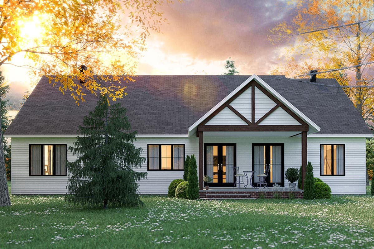 Plan 22571DR: Split Bedroom New American House Plan with 2-Car Garage - Image #13 - Country, Craftsman, Modern Farmhouse, New American, Ranch