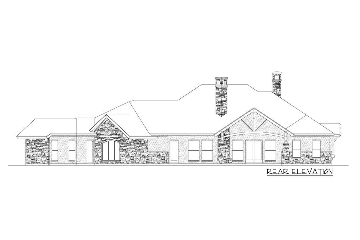 Plan 36597TX: 5-Bed Ranch House Plan with Split Bedrooms - Image #4 - Hill Country, Ranch