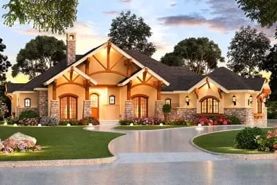 5-Bed Ranch House Plan with Split Bedrooms