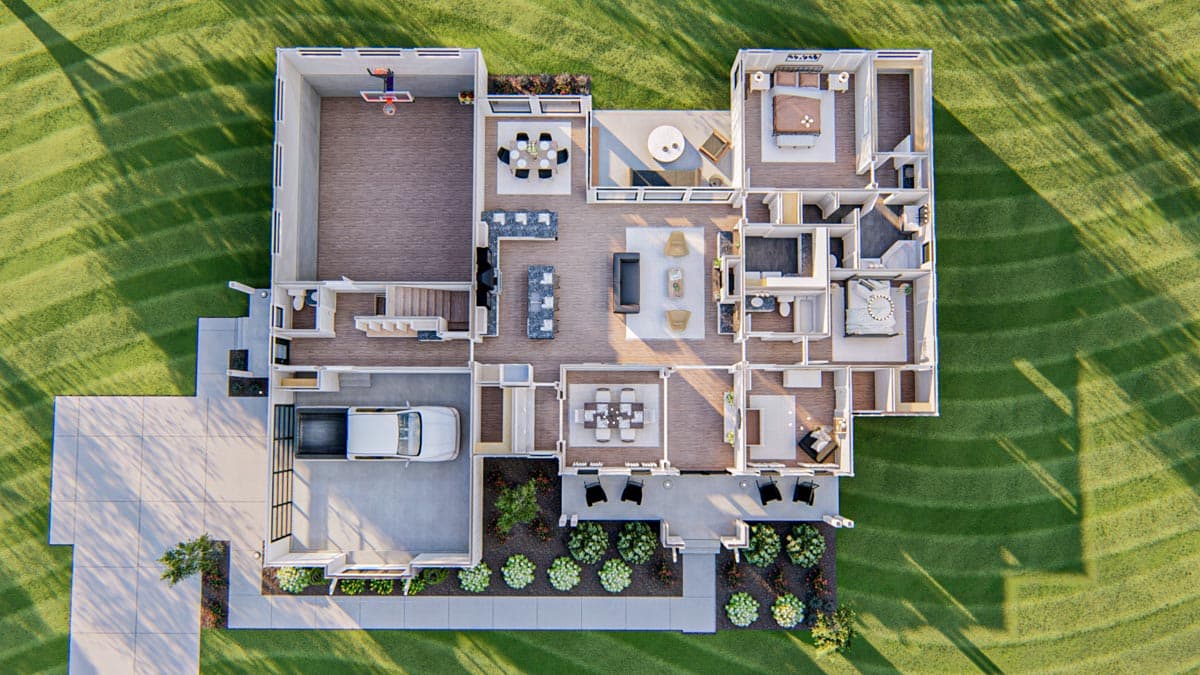 Plan 62861DJ: Modern Farmhouse Plan with Optional Lower Level Sport Court - Image #20 - Country, Farmhouse, Modern Farmhouse, New American, Transitional
