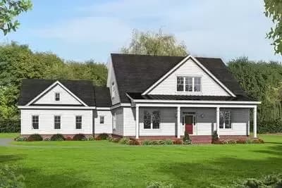 Expandable Classic Farmhouse with Private Home Office - 2400 Sq Ft