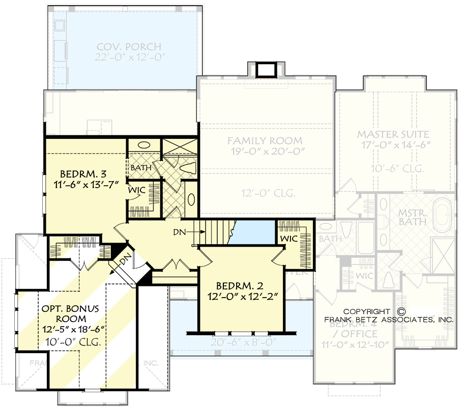Plan 710369BTZ: New American House Plan with Bonus Expansion Above Garage - 2462 Sq Ft - Floor Plan - 2nd Floor - Country, Craftsman, Modern Farmhouse, New American