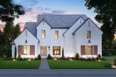 Exclusive 2-Story Acadian House Plan with 2-Sided Fireplace