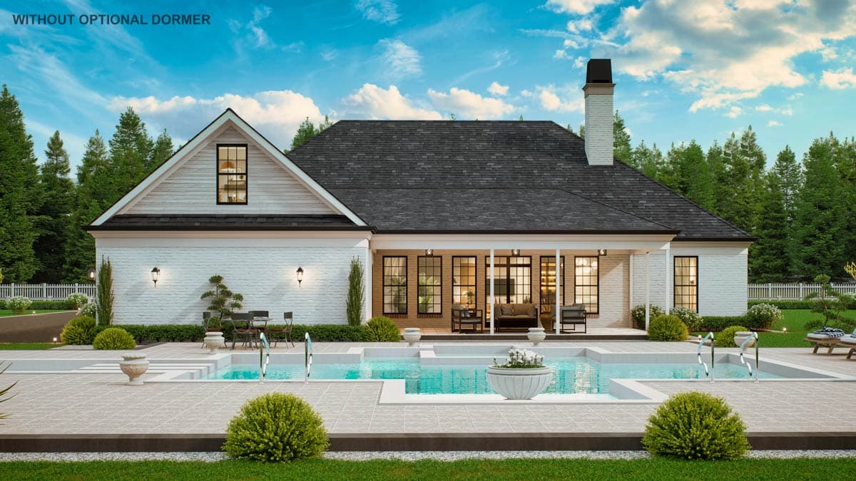 Plan 12318JL: 3-Bed Traditional House Plan with 2-Car Carport in Back - Image #6 - European, French Country, Ranch, Southern, Traditional