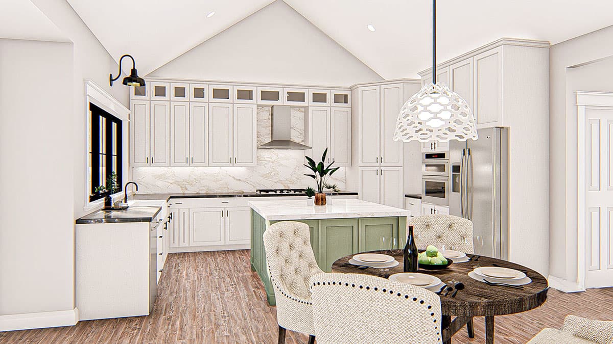 Plan 62863DJ: Modern Farmhouse Plan with Wraparound Porch and Vaulted Interior - 2076 Sq Ft - Image #8 - Country, Farmhouse, Modern Farmhouse, Ranch