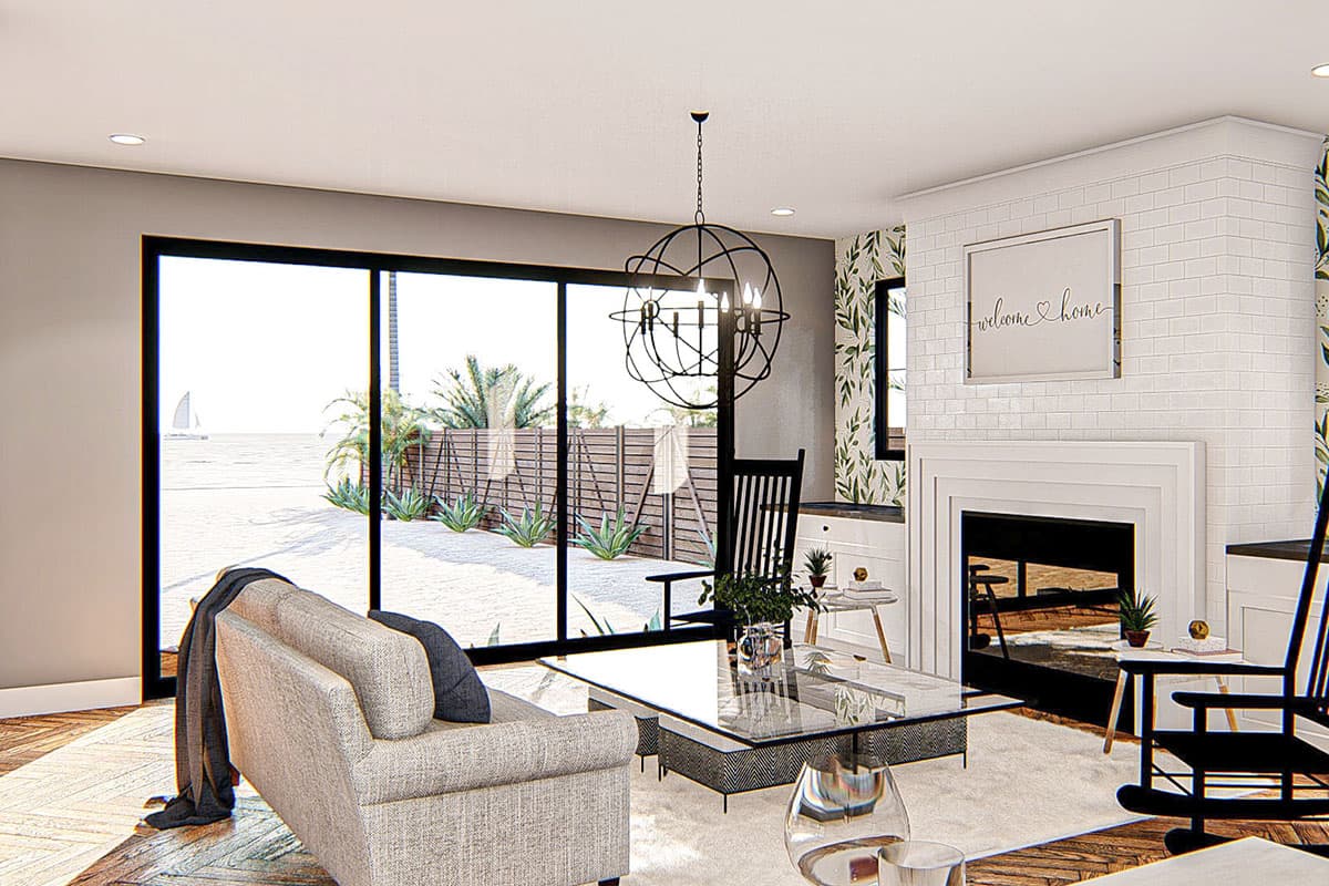 Plan 62864DJ: Narrow Contemporary Coastal House Plan - Image #7 - Coastal, Contemporary