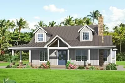 Country Home Plan with Three Master Suites