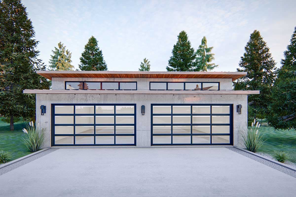 Plan 915036CHP: Modern House Plan with a Carport Plus a 4-Car Detached Garage  - Image #7 - Modern, Northwest