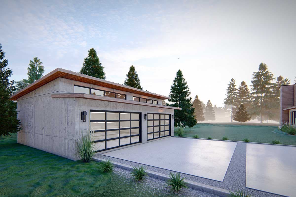 Plan 915036CHP: Modern House Plan with a Carport Plus a 4-Car Detached Garage  - Image #6 - Modern, Northwest