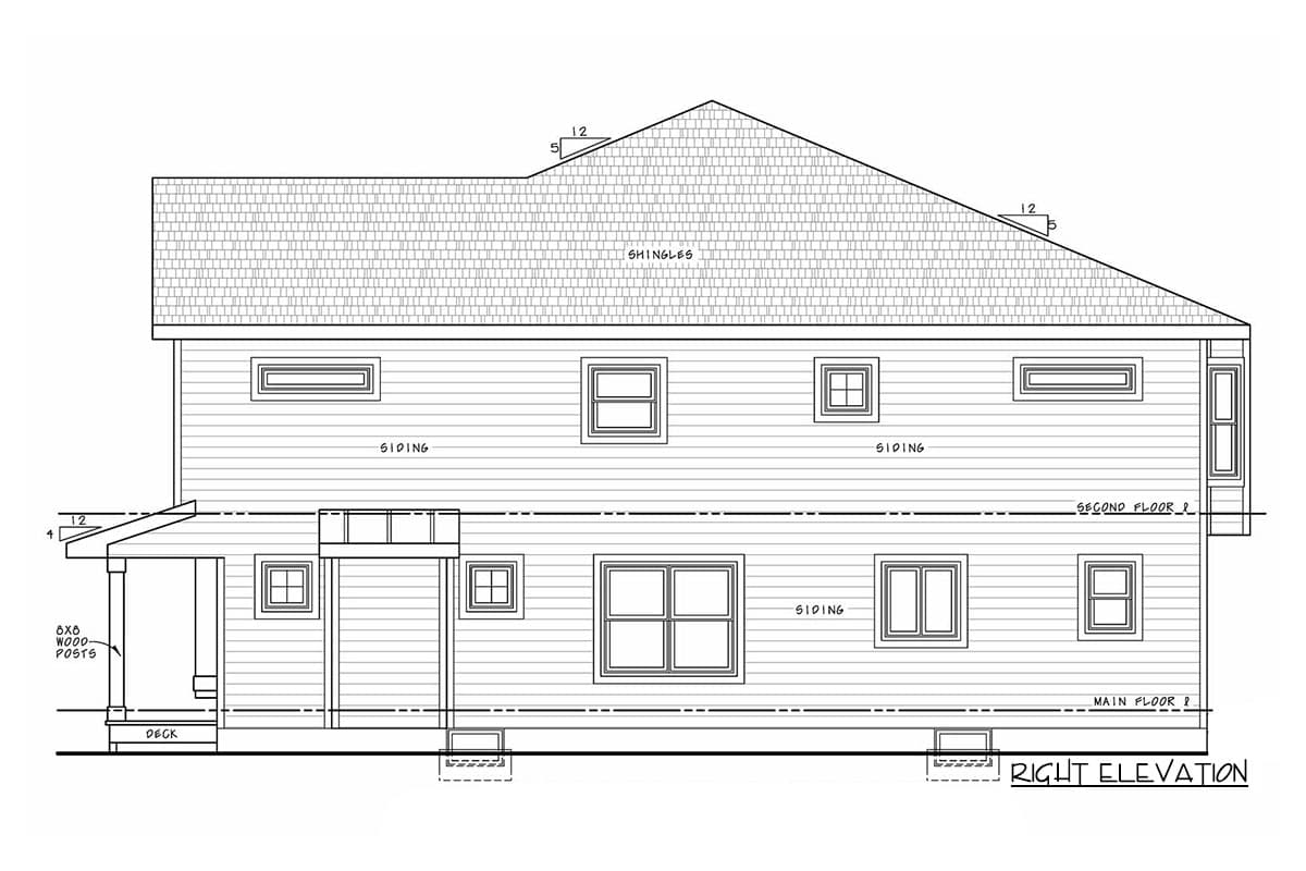 Plan 42629DB: Two-Family House Plan for a 30'-Wide Lot - 1399 Sq Ft Units with 2 Beds Each - Image #4 - Country, Farmhouse, Traditional