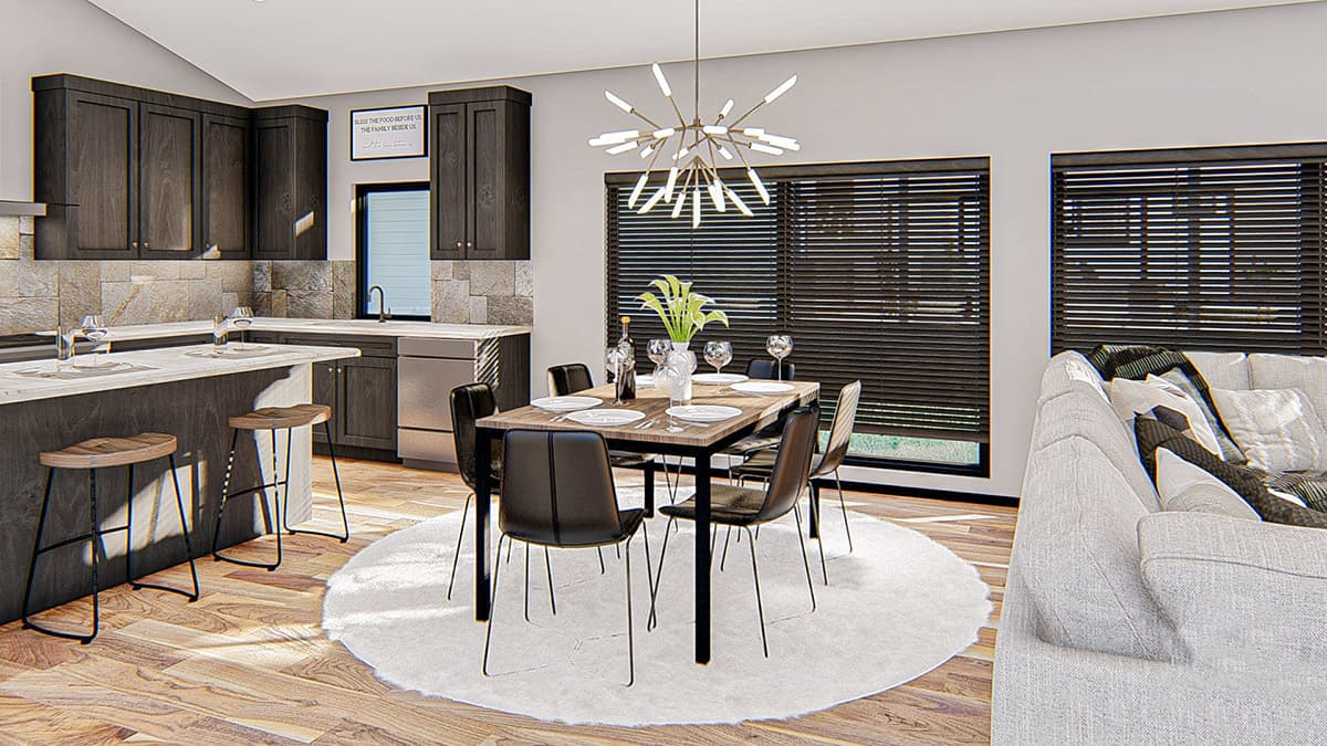 Plan 62865DJ: 20'-Wide House Plan with 3 Bedrooms - Image #6 - Contemporary, Northwest, Prairie