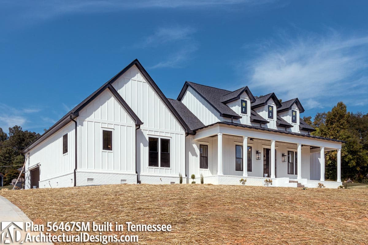 Plan 56467SM: 3-Bedroom Modern Farmhouse with Wrap-Around Front Porch - 2216 Sq Ft - Image #5 - Country, Modern Farmhouse, New American, Traditional