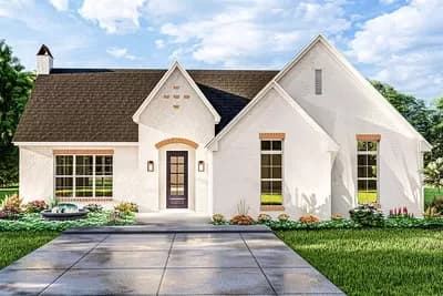 French Country Cottage with Vaulted Ceiling and Great Room - 1769 Sq Ft