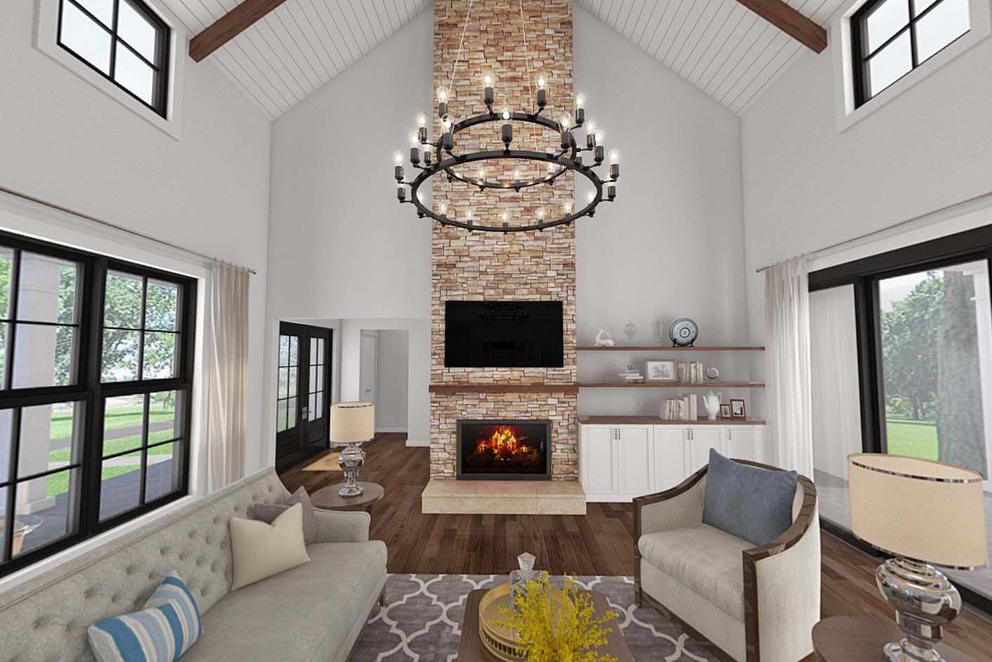 Plan 69760AM: 3-Bed Modern Farmhouse Plan with 2-Car Courtyard-Entry Garage - 2060 Sq Ft - Virtual Tour Cover Image - Country, Farmhouse, Modern Farmhouse, New American