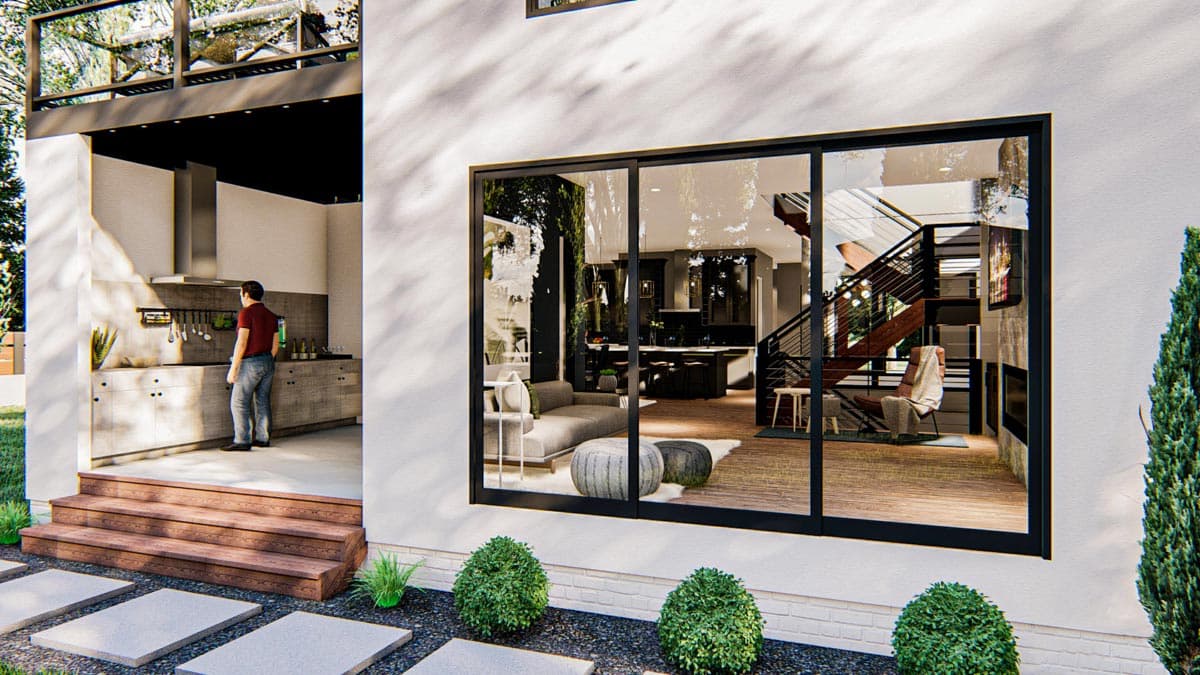 Plan 62869DJ: Gorgeous Modern-style 2-story Home Plan with Upstairs Family Room - Image #7 - Modern, Northwest