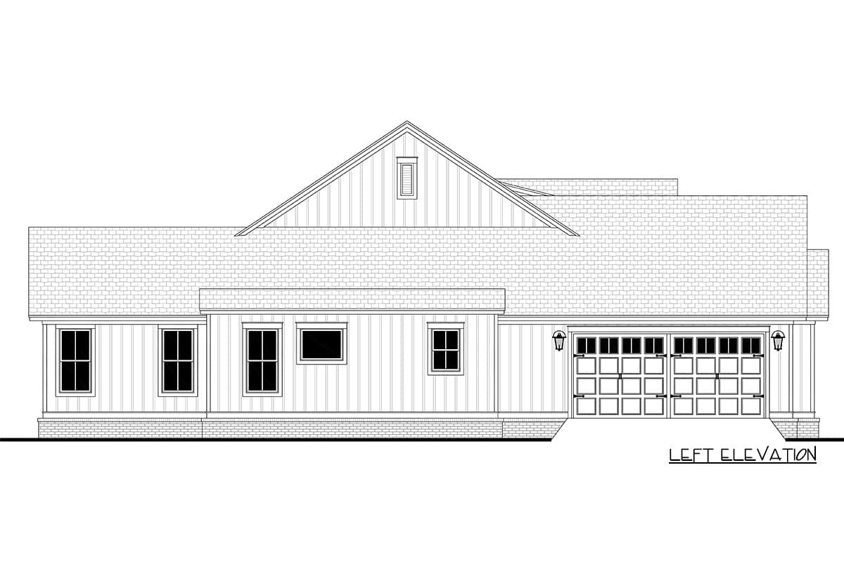 Plan 51834HZ: Elegant Modern Farmhouse Plan with Split Bedroom Layout - Image #17 - Country, Farmhouse, Modern Farmhouse, New American