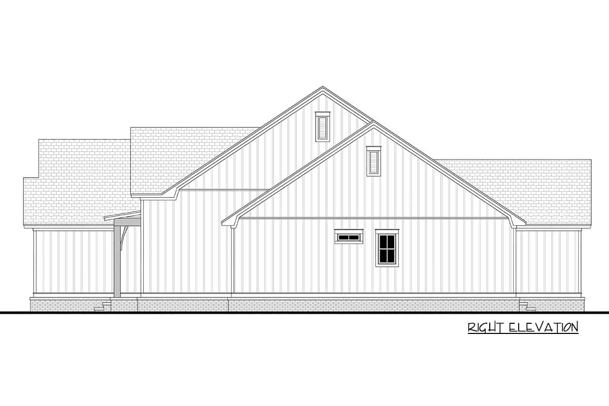 Plan 51834HZ: Elegant Modern Farmhouse Plan with Split Bedroom Layout - Image #19 - Country, Farmhouse, Modern Farmhouse, New American