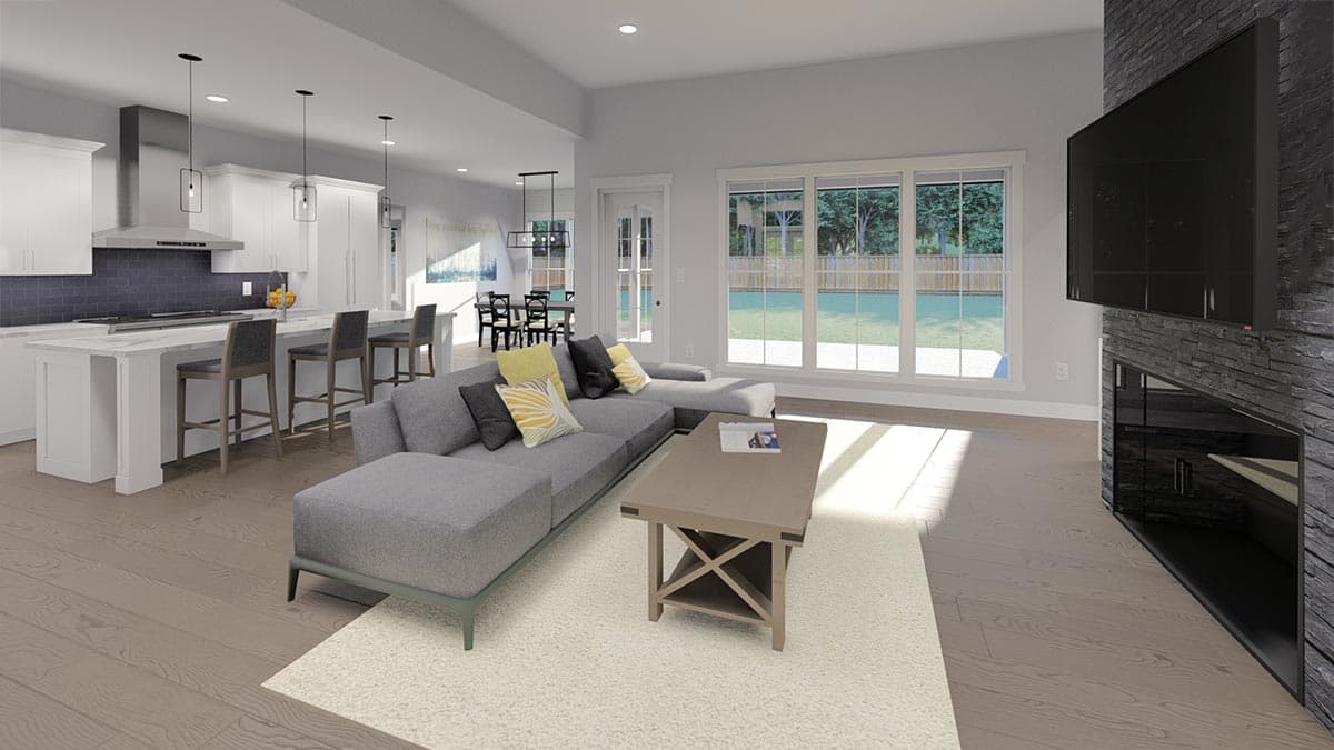 Plan 51834HZ: Elegant Modern Farmhouse Plan with Split Bedroom Layout - Image #6 - Country, Farmhouse, Modern Farmhouse, New American