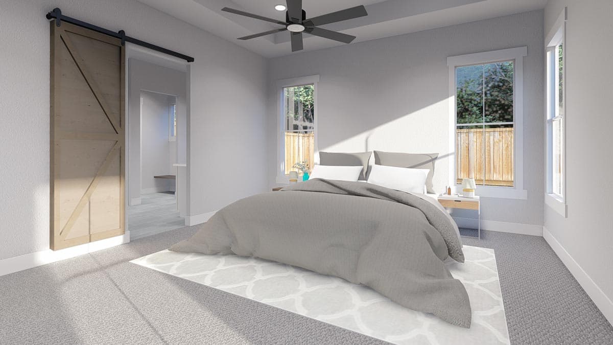 Plan 51834HZ: Elegant Modern Farmhouse Plan with Split Bedroom Layout - Image #12 - Country, Farmhouse, Modern Farmhouse, New American