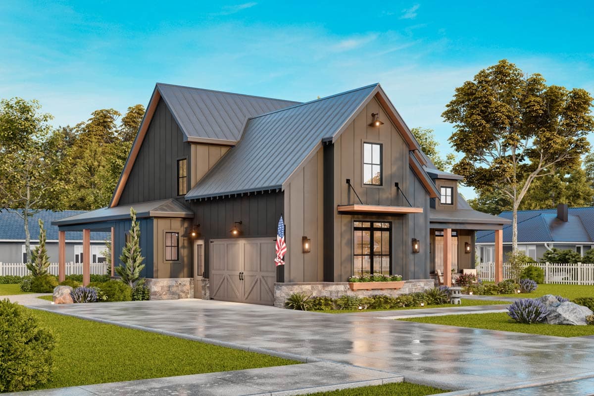 Plan 12319JL: Two-Story Modern Farmhouse Home Plan with Rear Wrap-Around Porch - 1999 Sq Ft - Image #7 - Country, Farmhouse, Modern Farmhouse, New American, Traditional