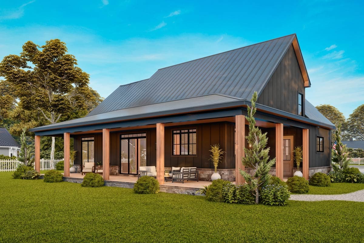 Plan 12319JL: Two-Story Modern Farmhouse Home Plan with Rear Wrap-Around Porch - 1999 Sq Ft - Image #9 - Country, Farmhouse, Modern Farmhouse, New American, Traditional