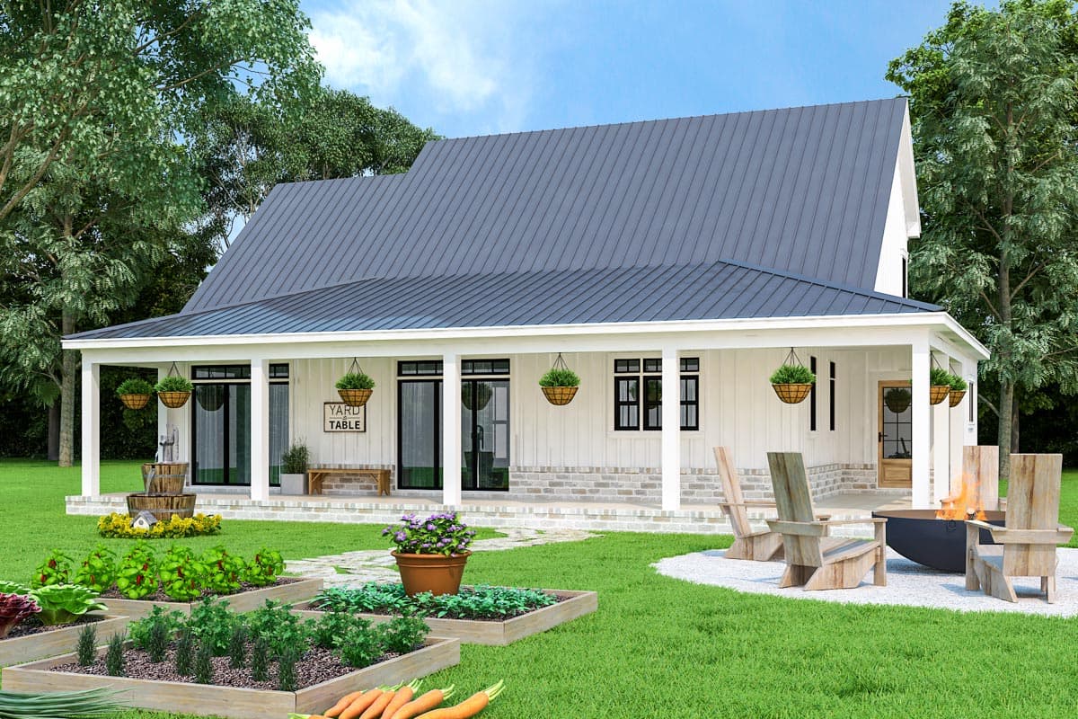 Plan 12319JL: Two-Story Modern Farmhouse Home Plan with Rear Wrap-Around Porch - 1999 Sq Ft - Image #12 - Country, Farmhouse, Modern Farmhouse, New American, Traditional