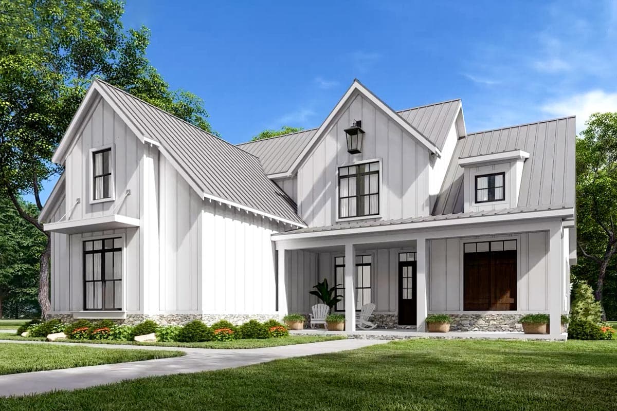 Plan 12319JL: Two-Story Modern Farmhouse Home Plan with Rear Wrap-Around Porch - 1999 Sq Ft - Image #21 - Country, Farmhouse, Modern Farmhouse, New American, Traditional