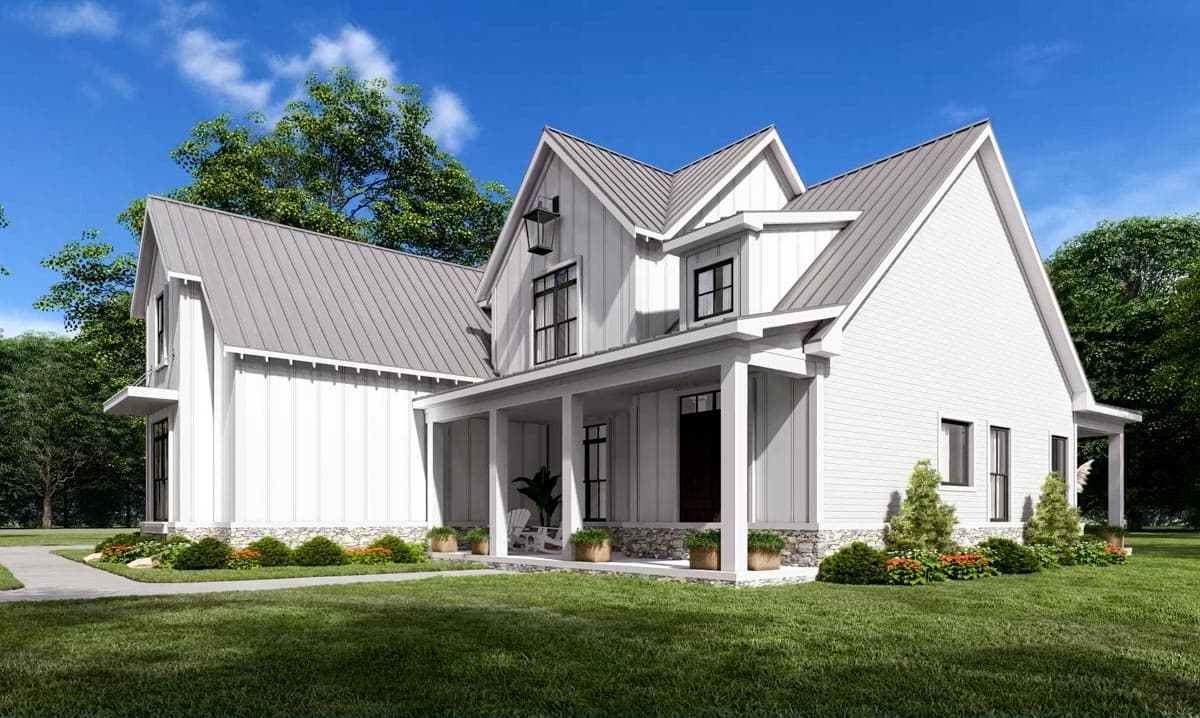 Plan 12319JL: Two-Story Modern Farmhouse Home Plan with Rear Wrap-Around Porch - 1999 Sq Ft - Image #22 - Country, Farmhouse, Modern Farmhouse, New American, Traditional