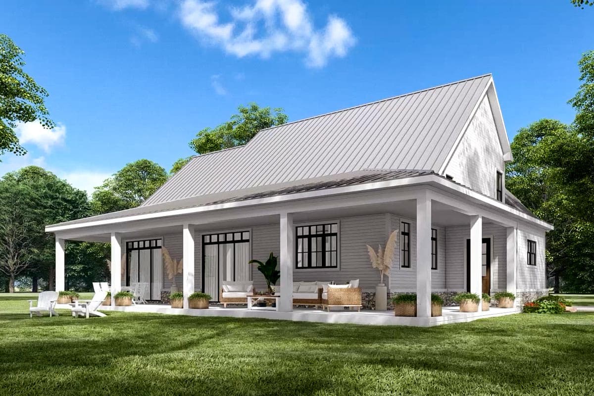 Plan 12319JL: Two-Story Modern Farmhouse Home Plan with Rear Wrap-Around Porch - 1999 Sq Ft - Image #24 - Country, Farmhouse, Modern Farmhouse, New American, Traditional