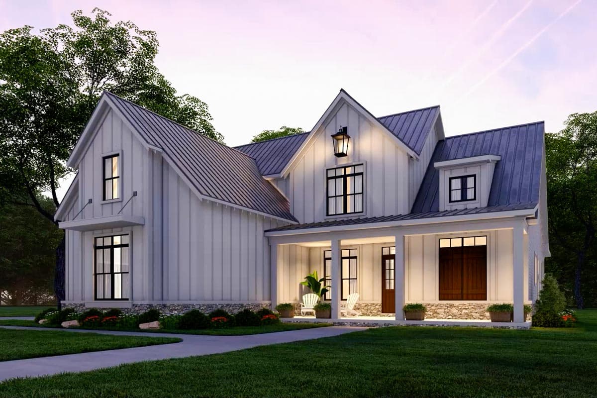 Plan 12319JL: Two-Story Modern Farmhouse Home Plan with Rear Wrap-Around Porch - 1999 Sq Ft - Image #19 - Country, Farmhouse, Modern Farmhouse, New American, Traditional