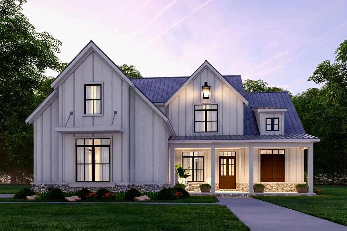 Plan 12319JL: Two-Story Modern Farmhouse Home Plan with Rear Wrap-Around Porch - 1999 Sq Ft - Image #18 - Country, Farmhouse, Modern Farmhouse, New American, Traditional