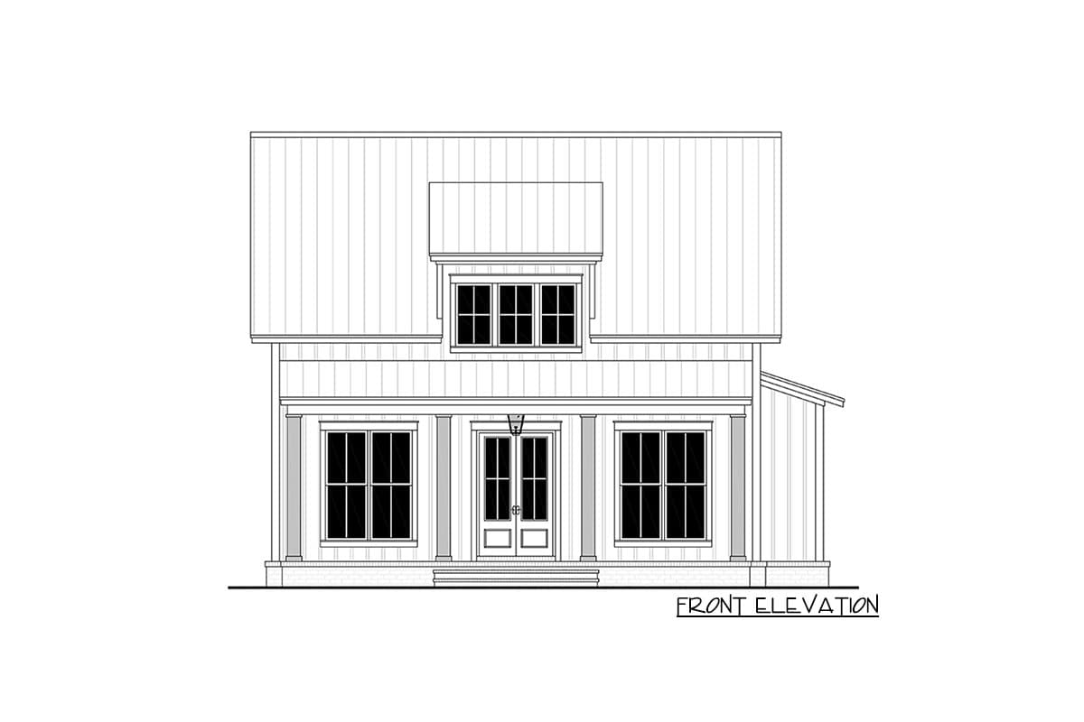 Plan 51835HZ: 2-Bed Cottage House Plan with Porches Front and Back - 1257 Sq Ft - Image #5 - Cabin, Cottage, Country, Craftsman, Farmhouse, Modern Farmhouse, New American, Traditional, Vacation