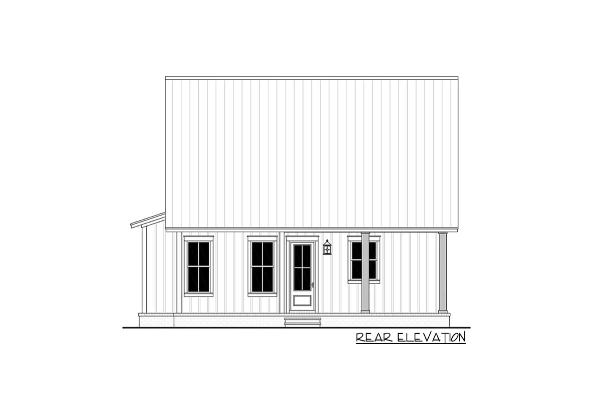 Plan 51835HZ: 2-Bed Cottage House Plan with Porches Front and Back - 1257 Sq Ft - Image #7 - Cabin, Cottage, Country, Craftsman, Farmhouse, Modern Farmhouse, New American, Traditional, Vacation