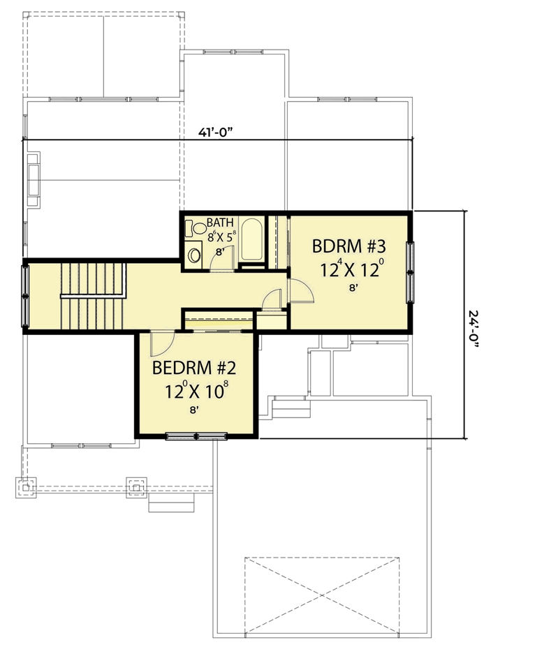 Plan 280076JWD: 3-Bedroom House Plan with Main-Level Master Suite - Floor Plan - 2nd Floor - New American, Traditional