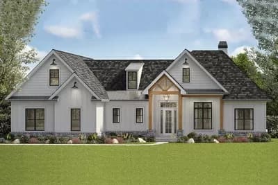 Superb Modern Farmhouse Plan with Split Bedrooms