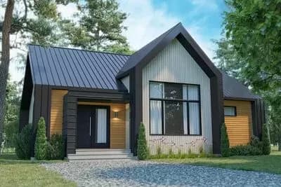 2-Bed Contemporary Home Plan with Split Bedrooms
