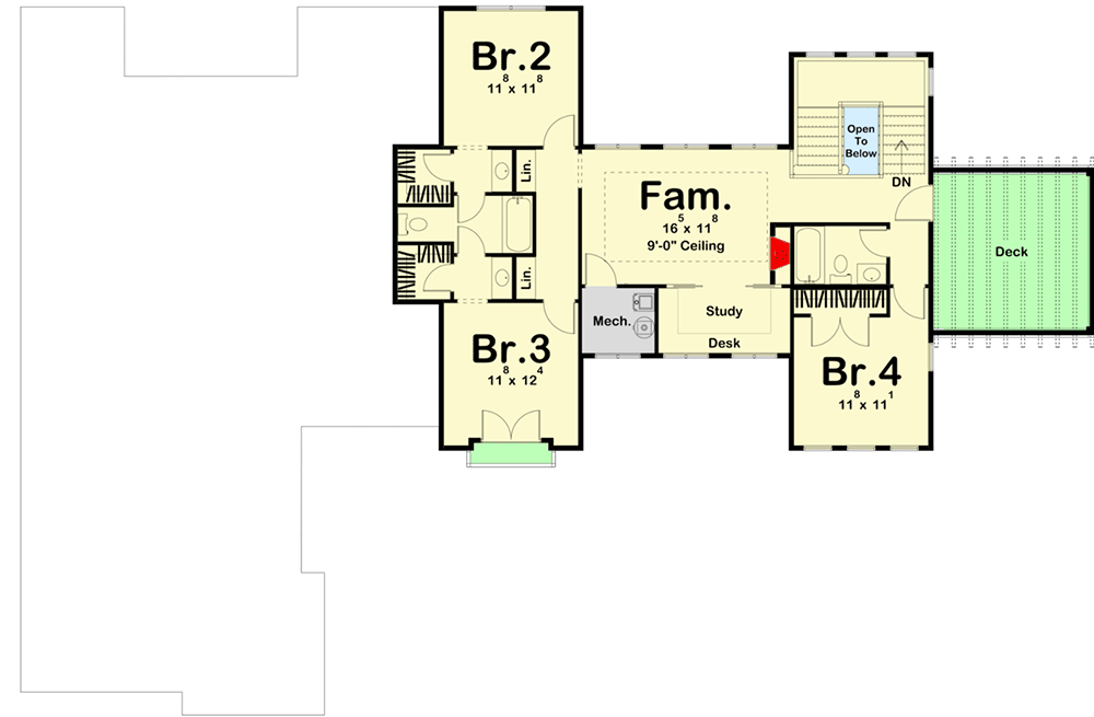 Plan 62872DJ: Modern Mediterranean House Plan with Luxurious Main Floor Master Suite - Floor Plan - 2nd Floor - European, Mediterranean, Southern, Spanish