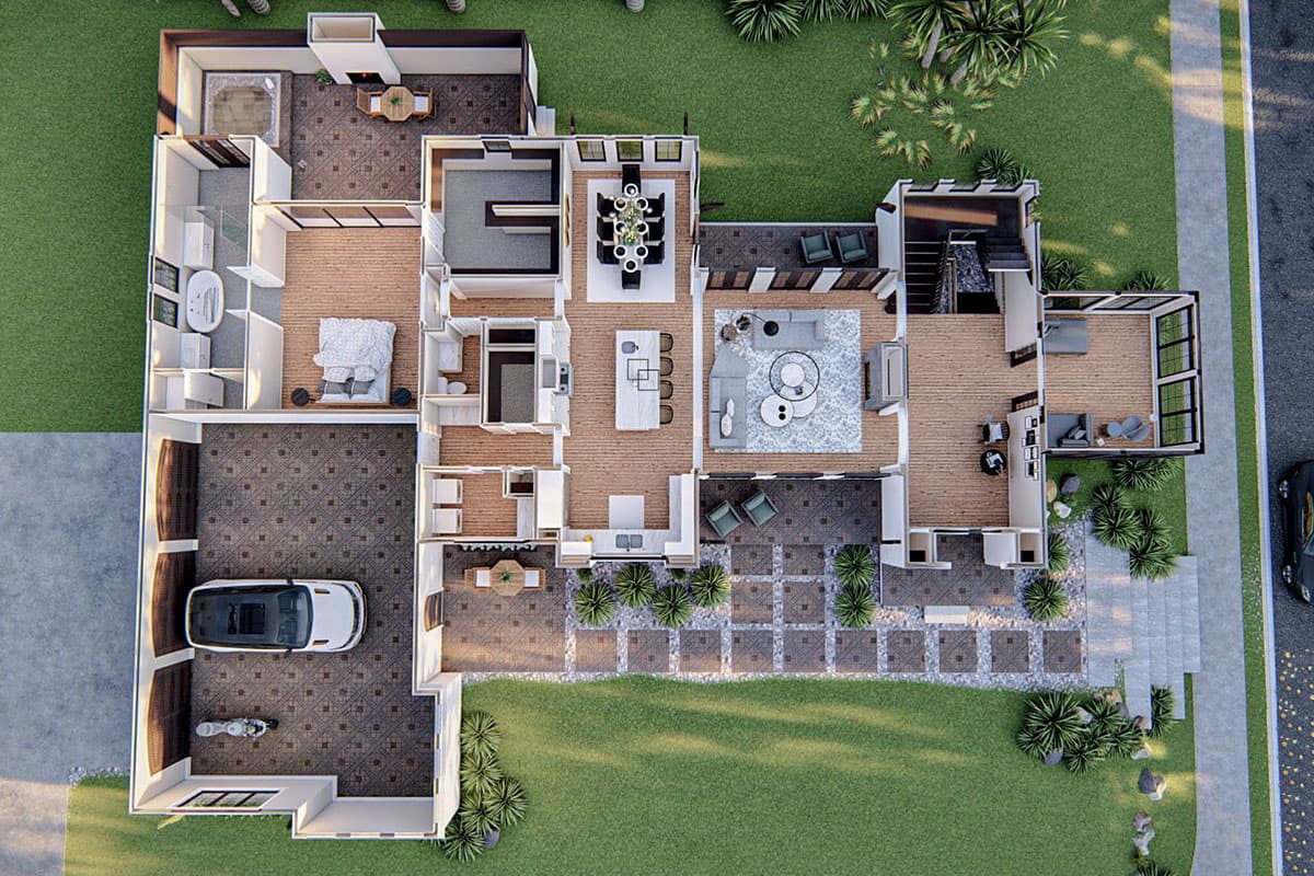 Plan 62872DJ: Modern Mediterranean House Plan with Luxurious Main Floor Master Suite - Image #16 - European, Mediterranean, Southern, Spanish