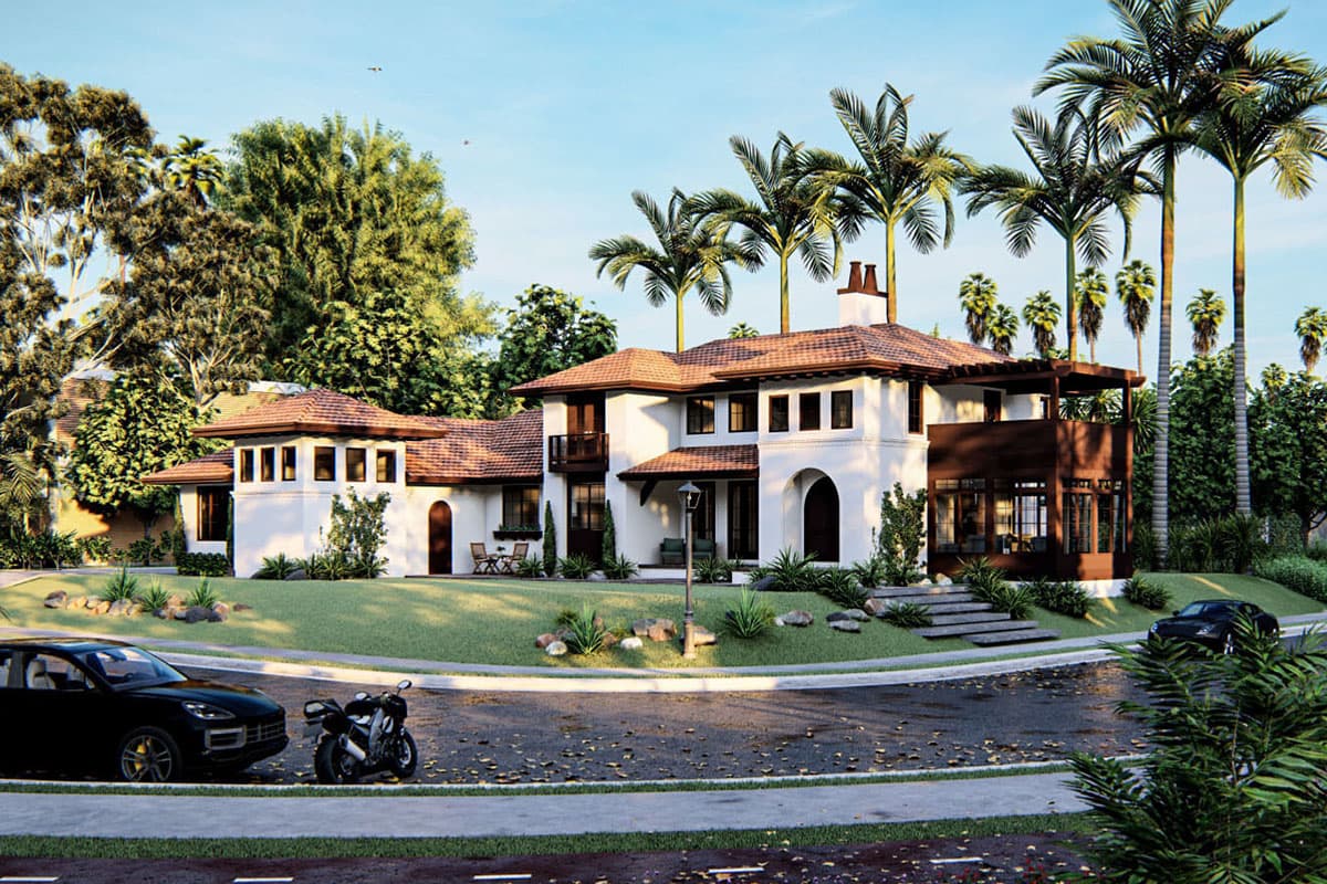 Plan 62872DJ: Modern Mediterranean House Plan with Luxurious Main Floor Master Suite - Image #7 - European, Mediterranean, Southern, Spanish