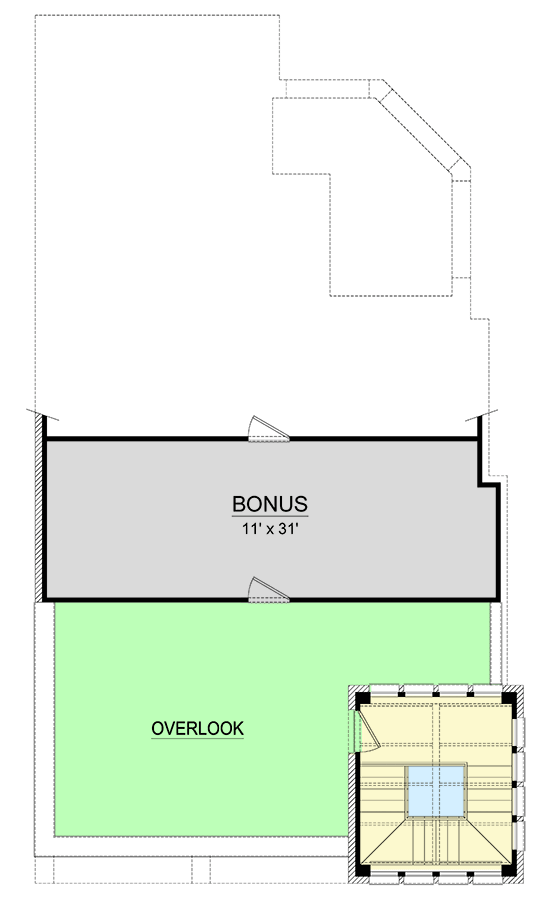 Plan 36600TX: 3-Bed House Plan with Rooftop Deck on Third Floor - Floor Plan - 3rd Floor - Contemporary, Hill Country