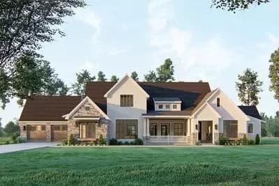 Exclusive New American Home Plan with Front and Rear Porches